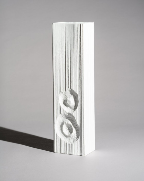 Image 1 of XL Rosenthal Studio-Line “Op Art” Floor Vase Martin Freyer H 43 cm Op-Art Relief