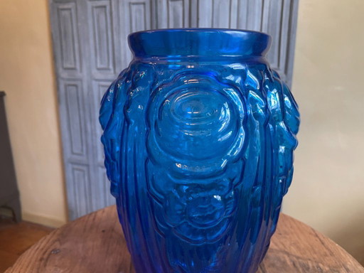Art Deco Vase 1930 Cobalt Blue French