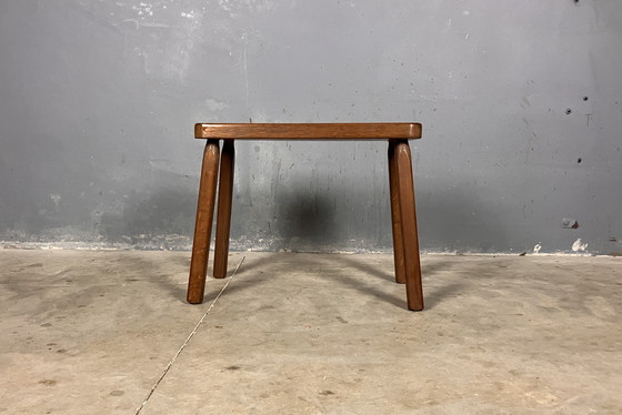 Image 1 of Eiken Seventies Brutalist Tafeltje Bankje