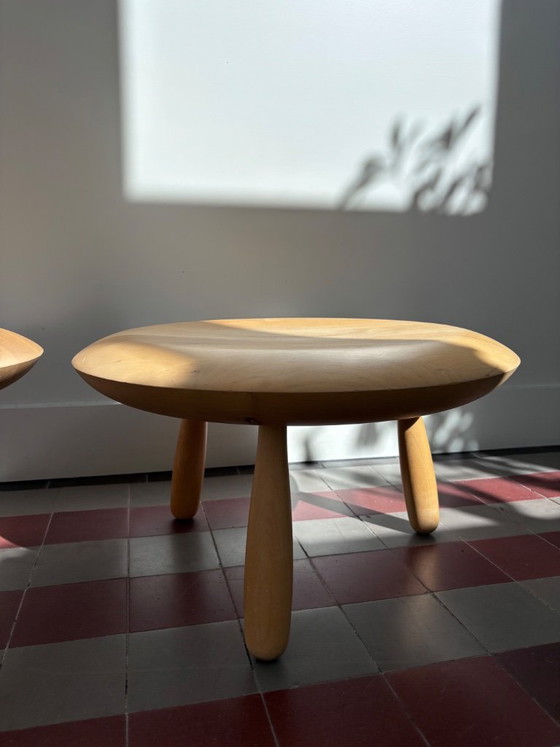 Image 1 of Ensemble - Table d'appoint/tabouret en bois postmoderne vintage "Karljohan" Par Christian Halleröd Pour Ikea Ps