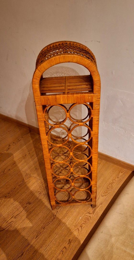 Portabottiglie Vintage Mid-Century in Rattan (per 10 bottiglie) – Wicker, Bamboo (photo 3 of 10)