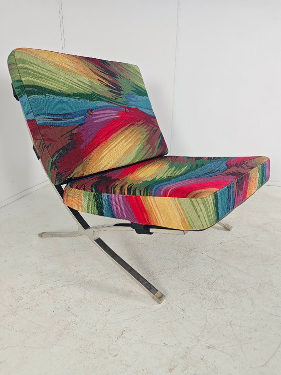 Poltrone Colorate Uniche - Set Di 2 - Ispirate Alla Barcelona Chair – Textile, Chrome (photo 5 of 11)