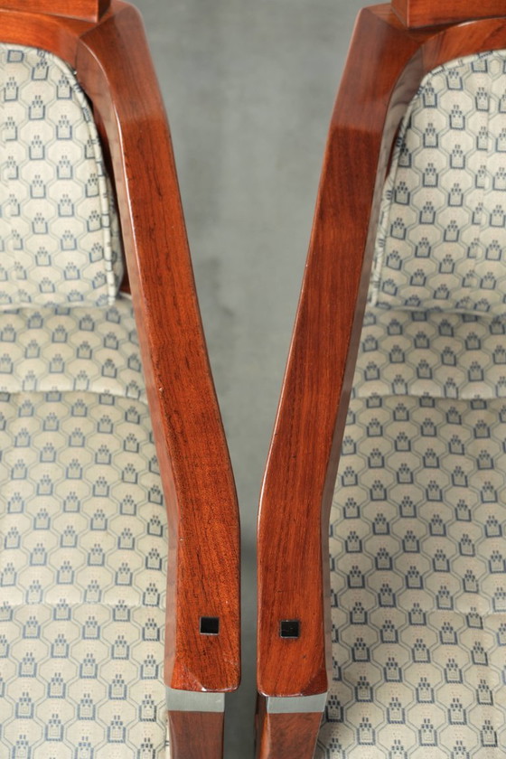 Image 1 of 4 x Art Deco design Schuitema eetkamerstoel uit de Decoforma serie met luxe stoffen bekleding