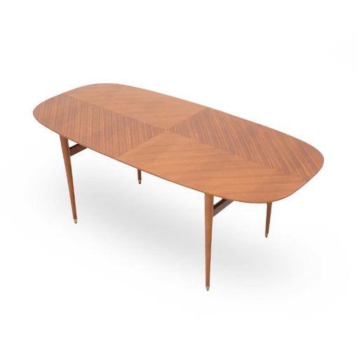 Table with herringbone veneer top, 1950s