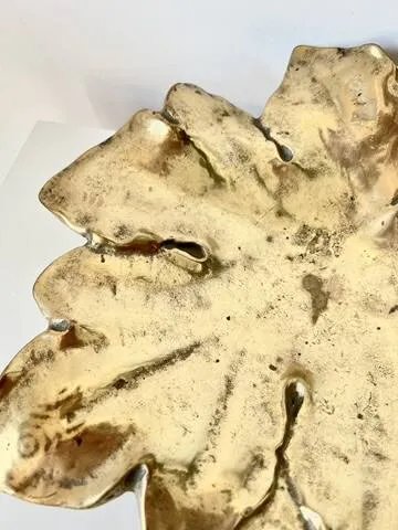 Decoratieve bladschotel – Verguld brons – Vroeg 20e eeuw – Servies, Art Deco (photo 7 of 10)