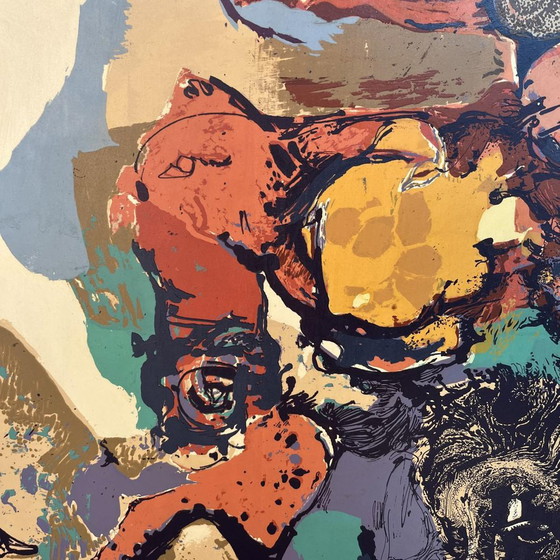 Bernard Desfrere, Cobra Movement Rose, Sérigraphie à l'huile, 1972 – Tirages d'art, Paper, Abstract (photo 7 of 17)