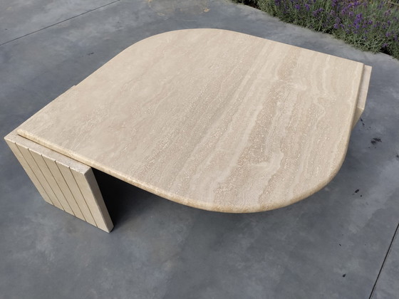 Image 1 of Travertine Teardrop Coffee Table