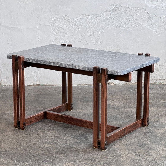 Image 1 of Mid-Century Modern Brass & Marble Coffee Table, 1960