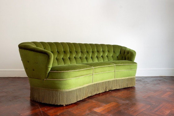 Image 1 of Green velvet vintage sofas