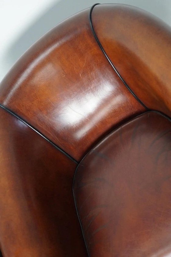 Image 1 of Poltrone club olandesi vintage in pelle color cognac, set da 2