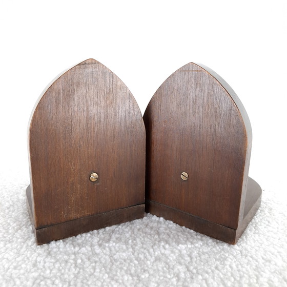 Image 1 of Set houten art deco boekensteunen jaren 30/40