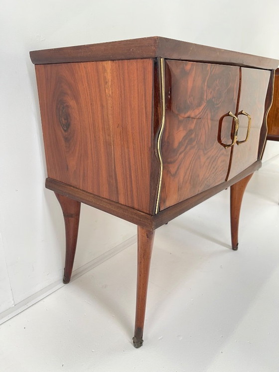 Image 1 of 1950s Italian Mid-Century pair of side cabinets - night stands