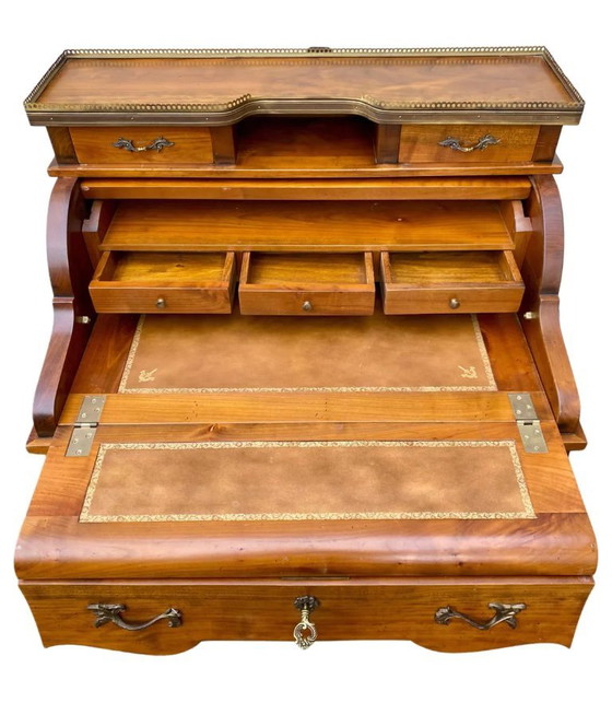 Image 1 of Scrivania a cilindro in stile Luigi XV, 6 cassetti