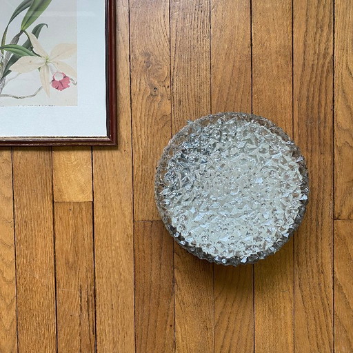 Lampada da parete o soffitto in vetro a oblò Holophane, anni '70-'80