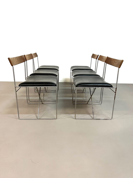 Image 1 of Zeldzame set eetkamerstoelen van Alfred Hendrickx voor Belform 1960s
