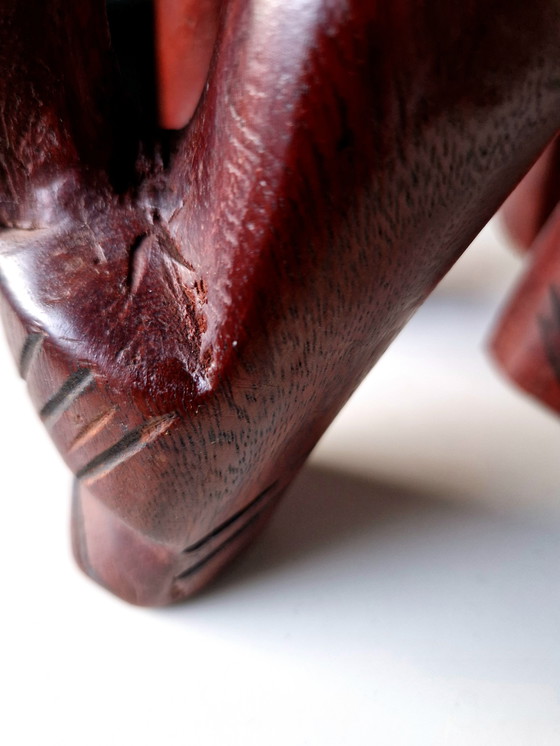 Image 1 of Éléphant en bois de teck massif