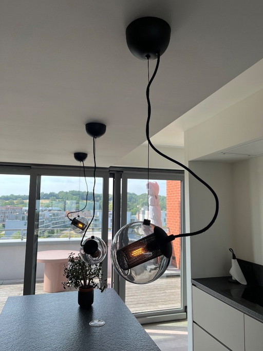 3x Forty-Five Hanging Lamps Smoke - Halo design
