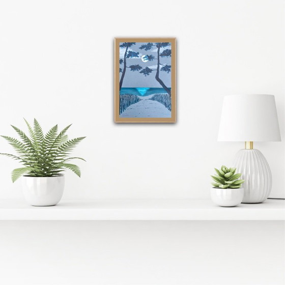 Image 1 of Inkt op getint papier.  Formaat 30x21cm.