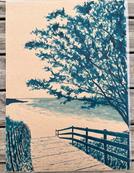 Image 1 of Tinte auf 400g Kraftpapier.  Format 70x50cm