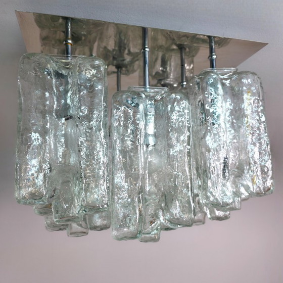 Image 1 of ceiling lamp Kalmar franken model 'granada' ice glass with chrome