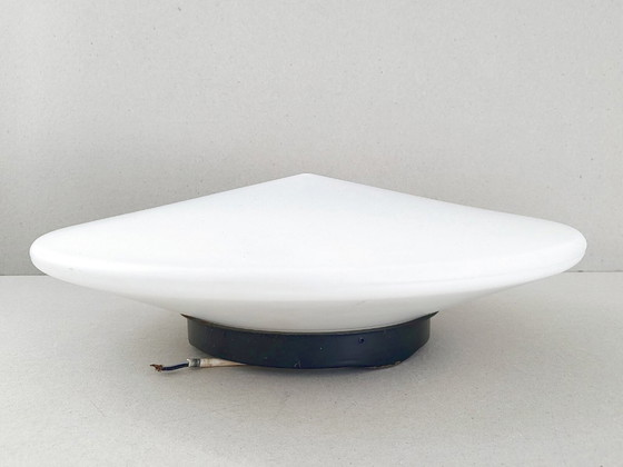 Image 1 of Vintage 1960s ceiling or wall light, opal glass & steel, DLG Disderot J.A. Motte