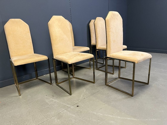 Image 1 of Chaises de salle à manger vintage en laiton par Belgochrom, années 1970