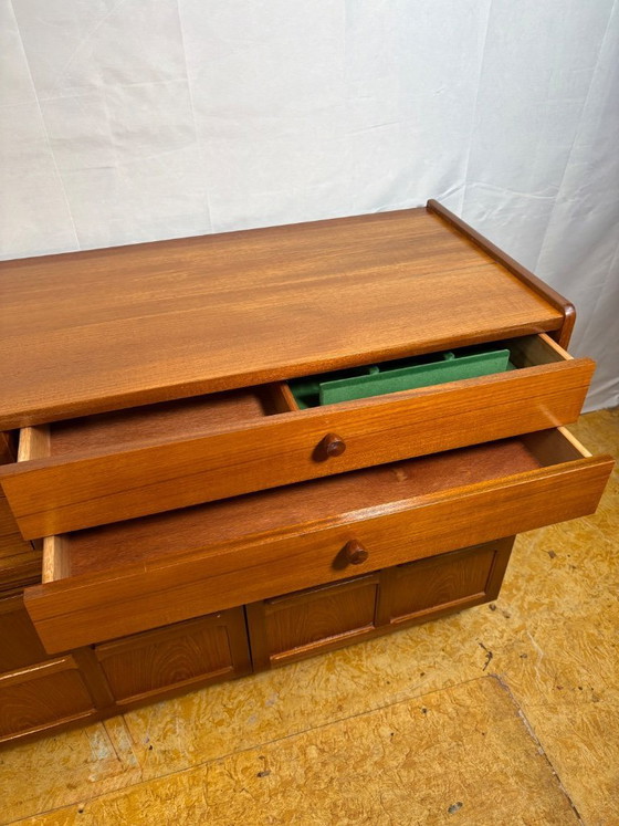 Image 1 of Mid Century Retro Vintage Teak Sideboard by Nathan (Circa 1960–1970)  A stylish and highly versatile mid century modern teak sid