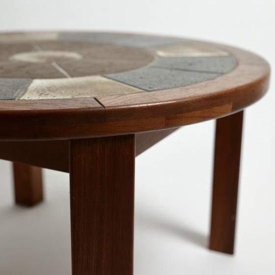 Tue Poulsen for Haslev Møbelsnedkeri – Round Teak and Handcrafted Ceramic Coffee Table, Denmark, C. – Wood (photo 15 of 21)