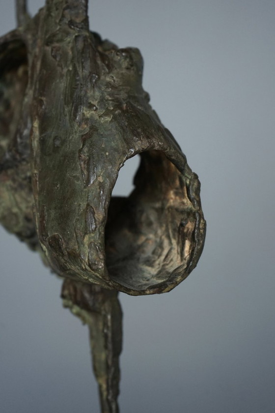 Image 1 of Jetty Homan, Scultura astratta, anni '70, Bronzo e teak