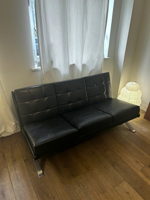 Vintage-Ledersofa im Mid-Century-Modern-Stil