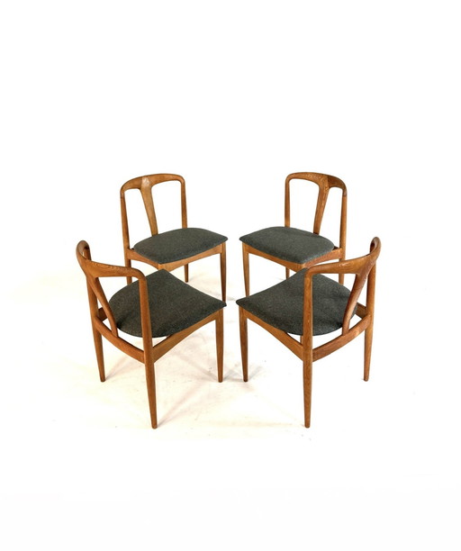 4x sillas de comedor restauradas 'Juliane', Johannes Andersen, Uldum Møbelfabrik '60