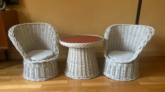 Set per bambini in rattan vintage anni '60 – Sedie e poltrone, Tessile (photo 4 of 6)