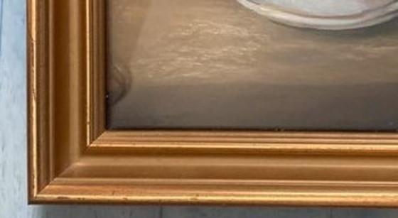 Painting of a Bouquet of Flowers in a Gold Wooden Frame – Cristel, Wall decoration, Glass (photo 5 of 5)