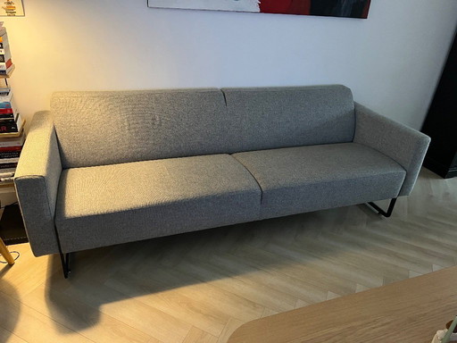 Artifort Mare Bank, 1,5 zits stoel en hocker - Grijze Wol