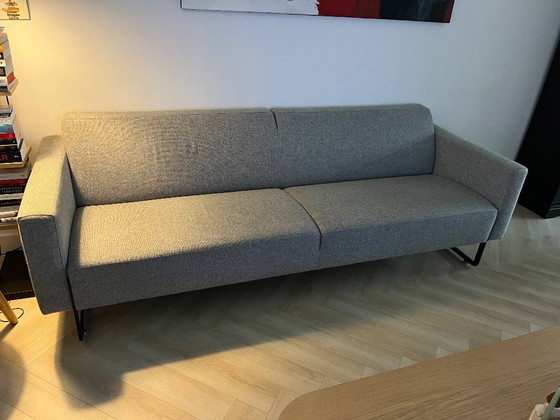 Image 1 of Artifort Mare Bank, 1,5 zits stoel en hocker - Grijze Wol