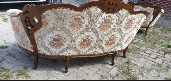Image 1 of Italiaanse barok bank met fauteuils 