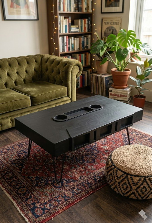 Mesa de centro hecha a mano con forma de casete: diseño único del fabricante de muebles (#3)