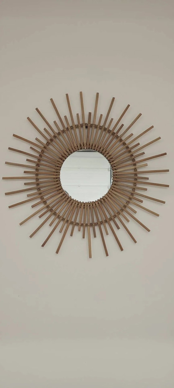Rattan Sonnen Spiegel 1970 – Wicker, Vintage (photo 6 of 15)