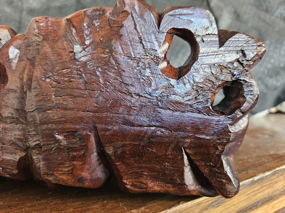 Antike handgeschnitzte Luohan/Damo-Statue – Bildhauerei, Wood (photo 10 of 11)