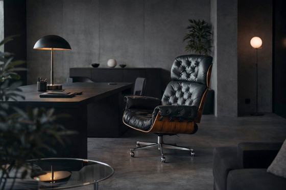 Image 1 of Vintage Mid-Century Modern Swiss Leather&Bentwood Lounge Chair by Martin Stoll for Giroflex, 1960s