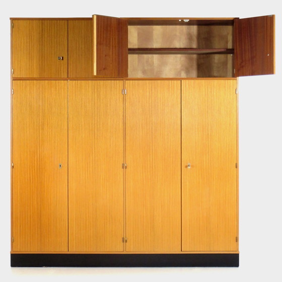 Image 1 of Large tall 8-door vintage designer closet in teak, 1960s