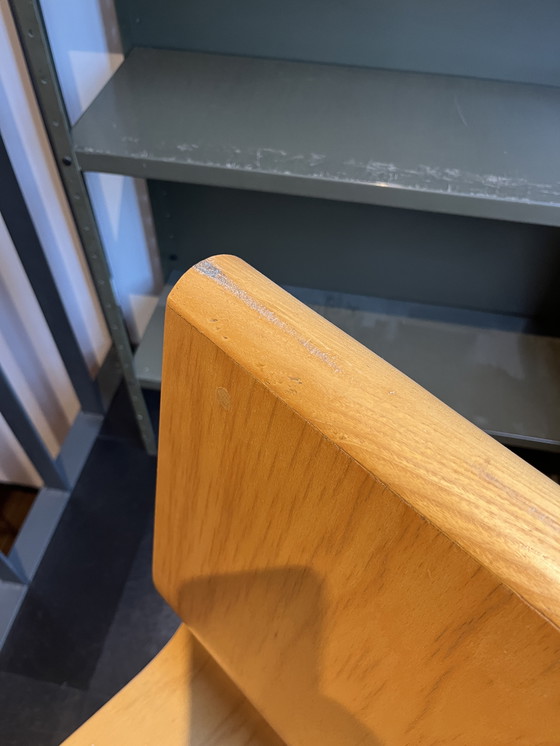 Image 1 of Solid wood chair with steel base