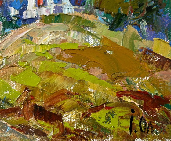 Image 1 of Original Oil Painting Summer Forest Landscape Silence surrounded by nature