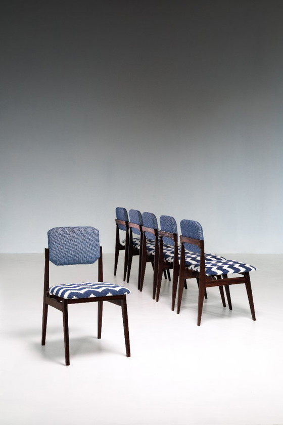 Image 1 of Set di sei sedie da pranzo italiane di metà secolo, anni '60