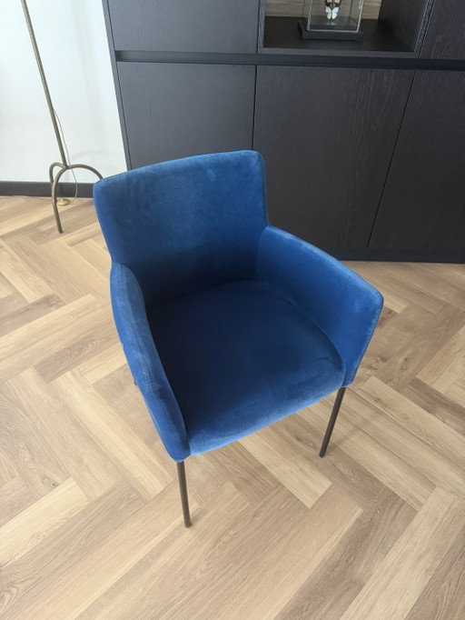 6x Just Chair. Blauer Samt