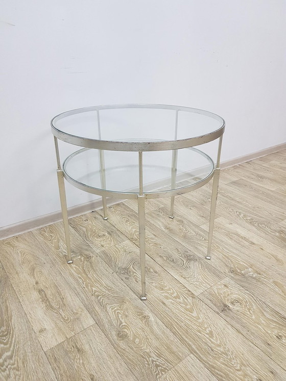 Couchtisch im Industriestil, 1970er Jahre – Kaffeetisch-Bücher, Metal, Glass (photo 9 of 11)