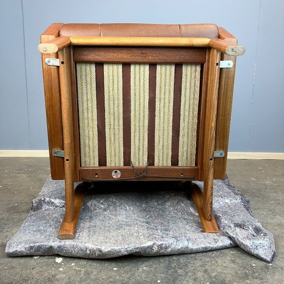 Image 1 of Poltrona di Grete Jalk per Glostrup, teak e pelle, anni '60