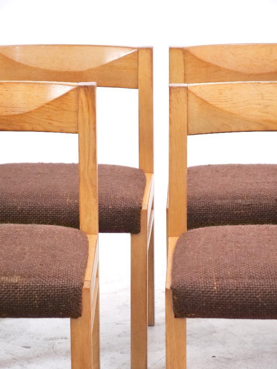 Brutalistisch Design Massief Licht Eiken Salonstoelen Jaren 70, Set van 6 – Eetkamerstoelen, Wood (photo 6 of 26)