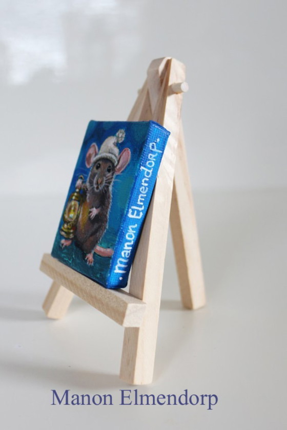 Image 1 of Souris peinte à la main « Petite Lumière »