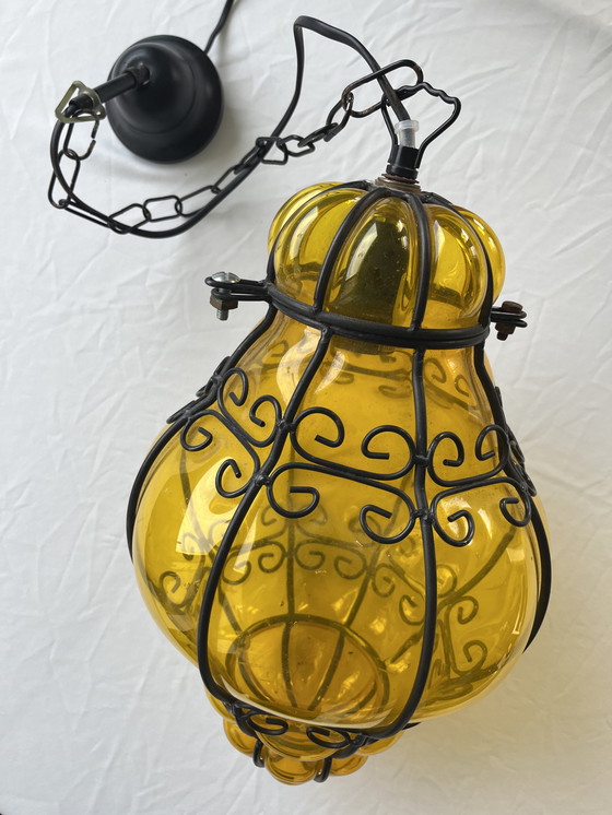 Image 1 of Venezianische Glaslampe in Bernstein